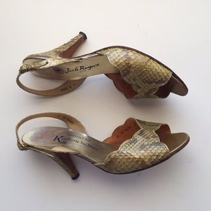 Jack Rogers Vintage Peep Toe Heels, size 7